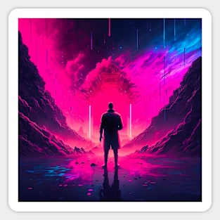 Synthwave apocalypse Sticker